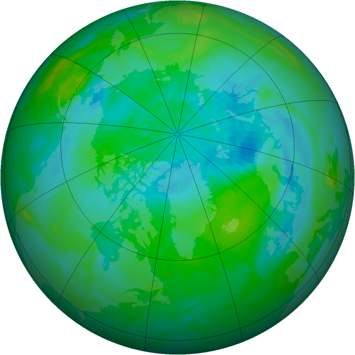 Arctic ozone map for 07 September 1989